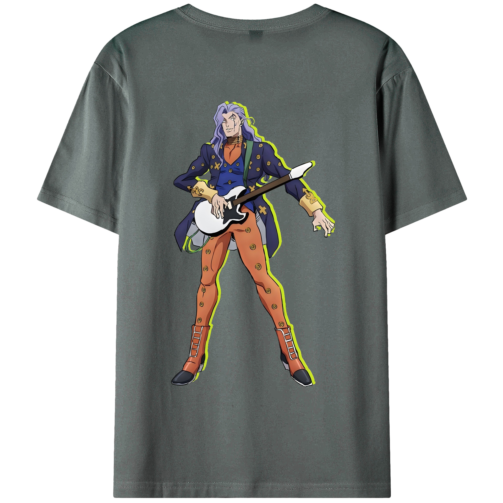 （画像用） ジョジョの奇妙な冒険 おといし あきら JoJo's Bizarre Adventure Akira Otoishi 綿100％ メンズ半袖Tシャツ（バックプリント） 通気性